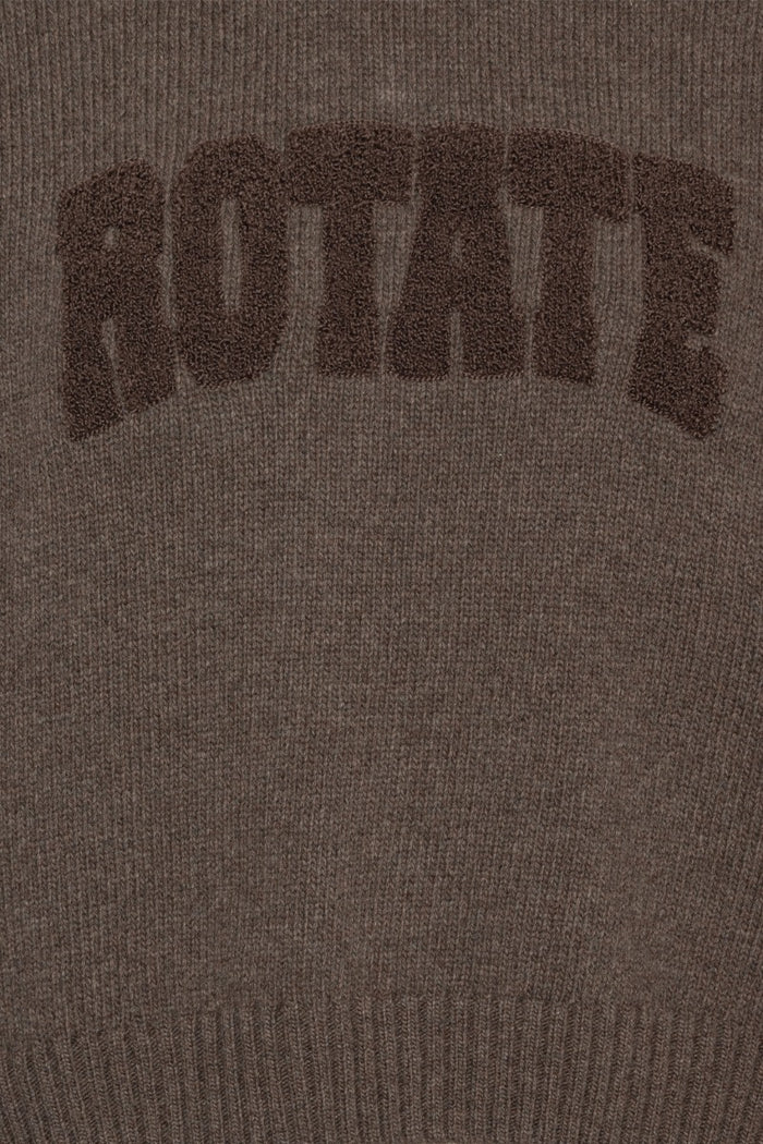 Maglione girocollo marrone-6