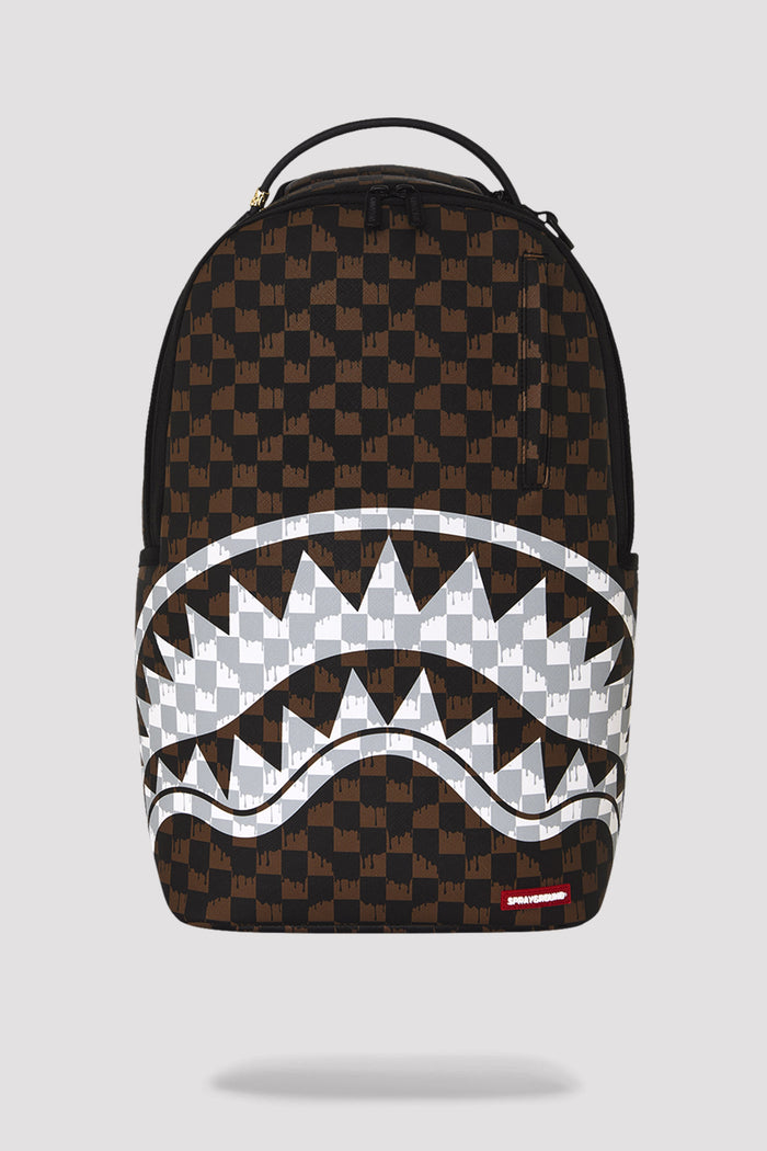 Brown and Cream Drip Backpack