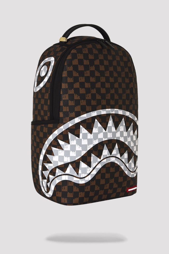 Brown and Cream Drip Backpack-2
