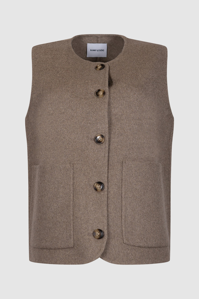 Gilet con bottoni in lana-1