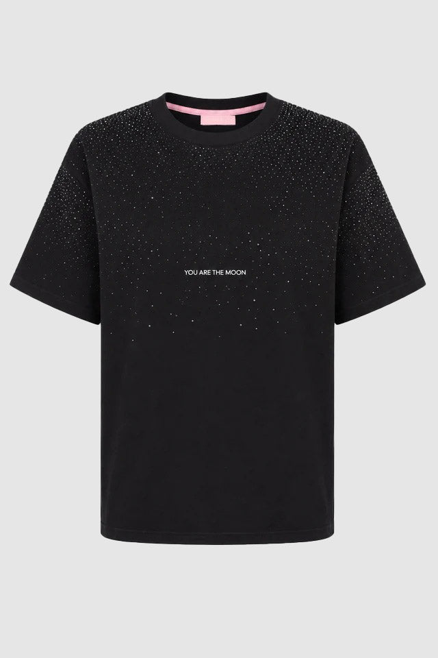 T-shirt over con strass degradé-1