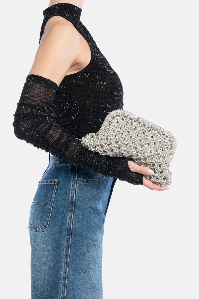 kairaPochette argento intrecciata con pietre-4