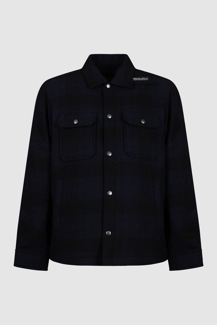 Giacca a camicia Alaskan Check imbottita in misto lana italiana riciclata