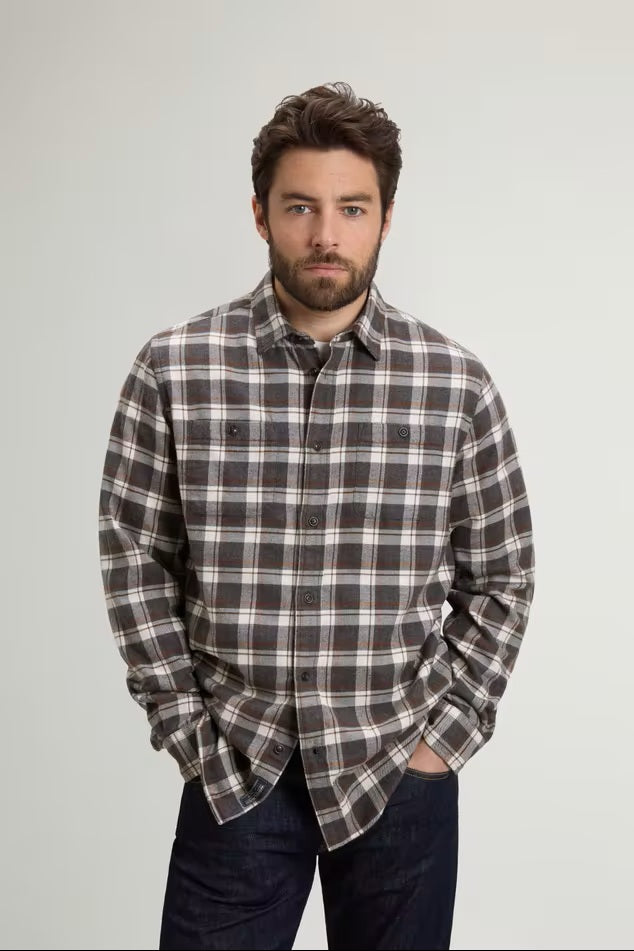 Camicia Warren a quadri in flanella di puro cotone-6