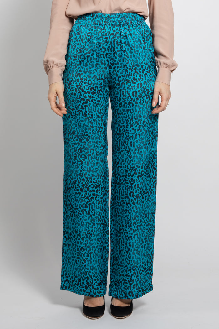 Pant Brittany Pajamas Pantalone jogging blu stampa leopardo