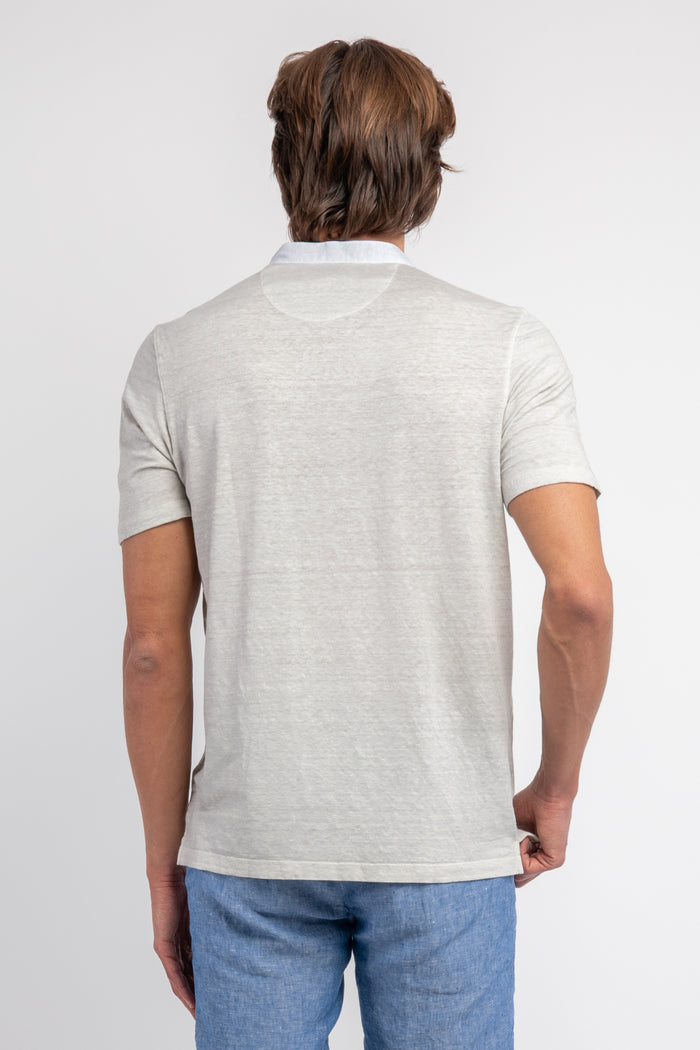 T-shirt serafino in lino-4