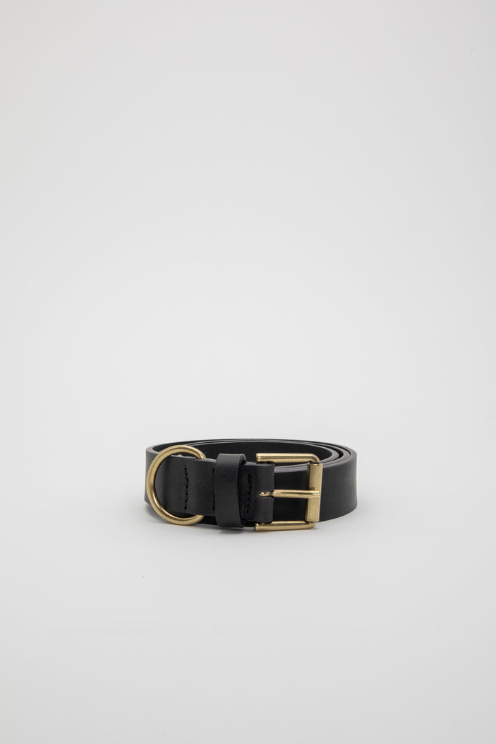 Cintura di cuoio con fibbia oro<BR/>-2