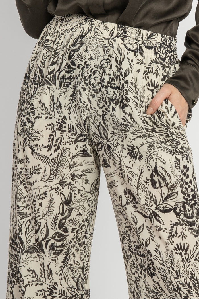 Pant Brittany Pajamas pantalone in crepe viscose con stampa floreale-2