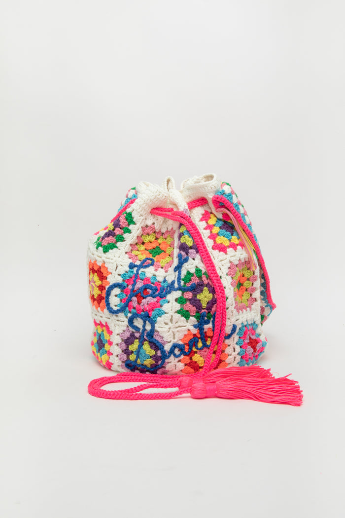 Borsa a secchiello fatta a mano crochet<BR/>