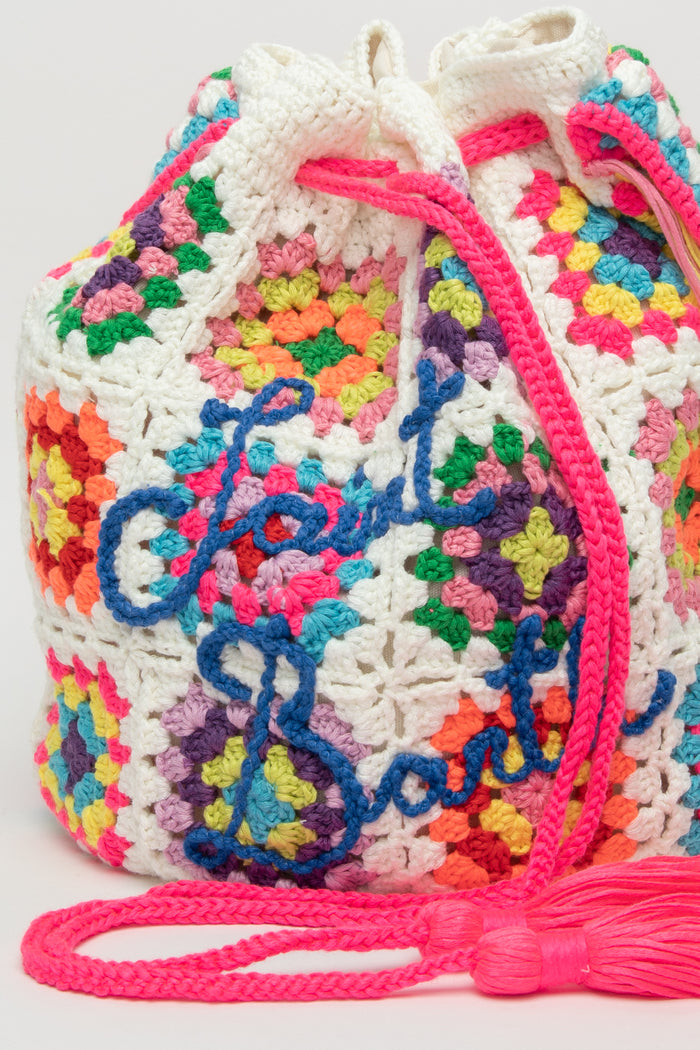 Borsa a secchiello fatta a mano crochet<BR/>-2