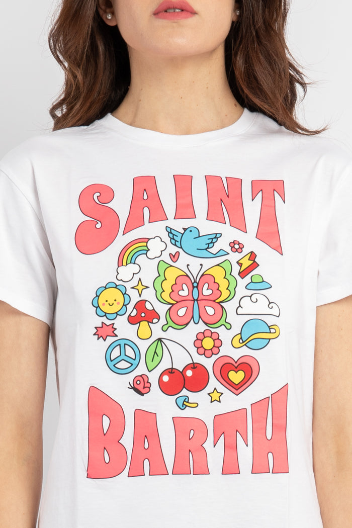 Emilie t-shirt donna in cotone con stampa Saint Barth-1