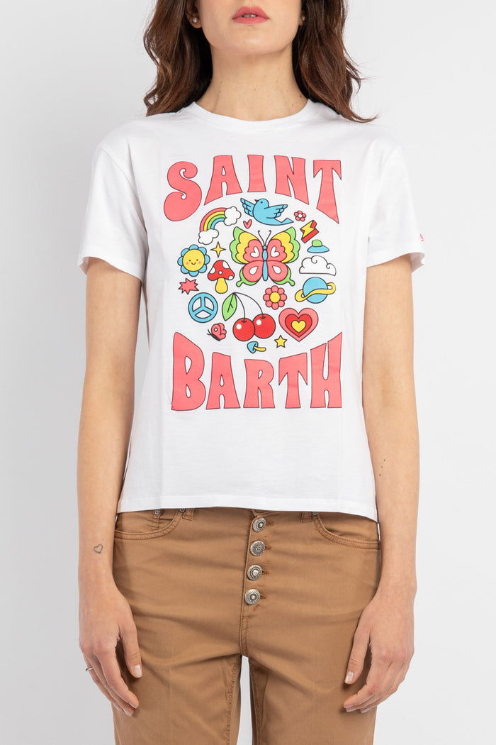 Emilie t-shirt donna in cotone con stampa Saint Barth-3