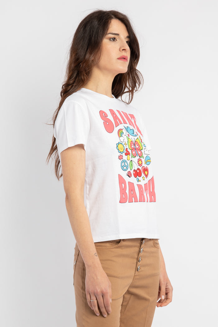 Emilie t-shirt donna in cotone con stampa Saint Barth-4