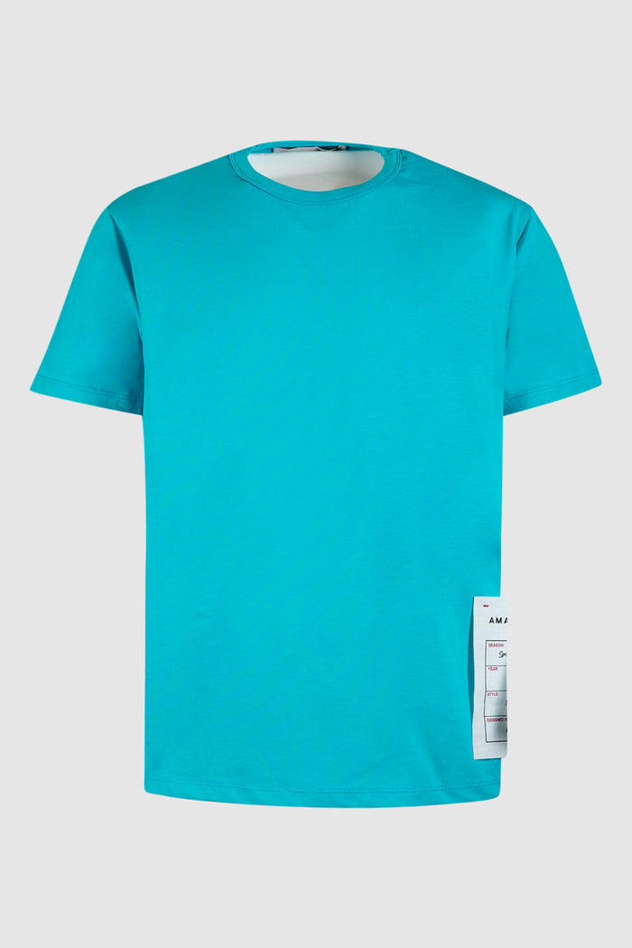 T-shirt girocollo turchese