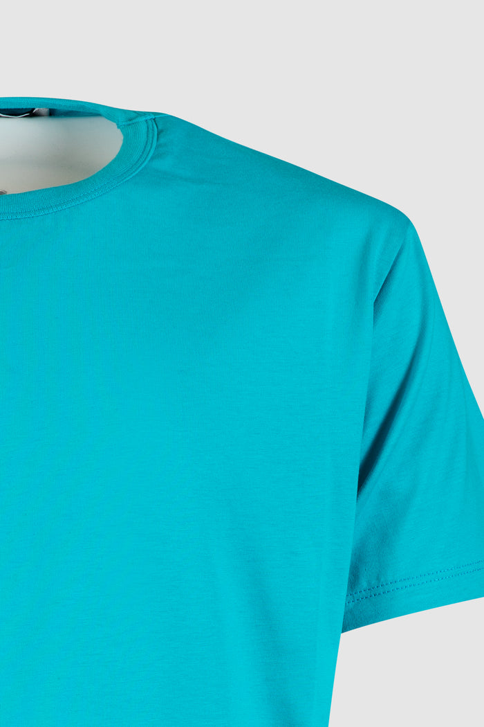 T-shirt girocollo turchese-2