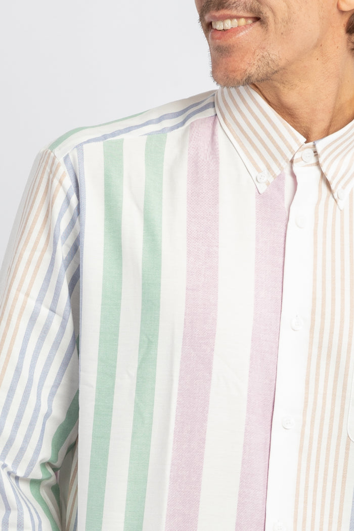 Mateo camicia con righe multicolori irregolari-2