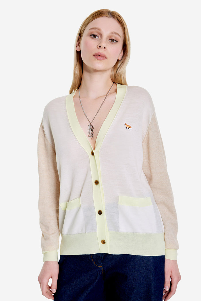 Cardigan con patch baby volpe