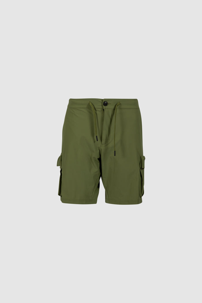 Pantaloncini cargo da uomo verde militare