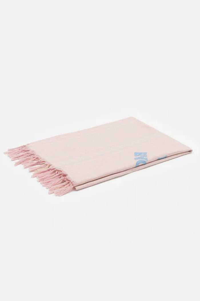 Telo mare Fouta in cotone leggero con stampa e ricami a righe rosa-2