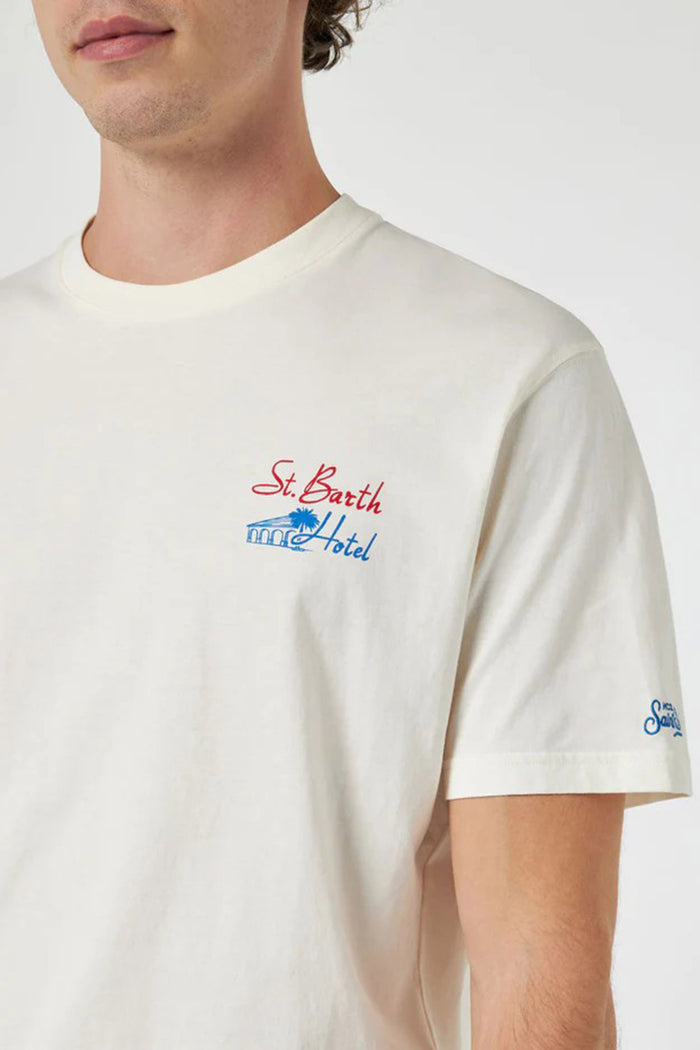 T-shirt con stampa Saint Barth Hotel davanti e dietro-2