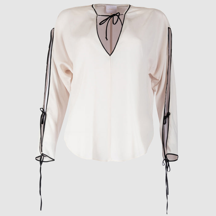 Blusa con scollo a V-4