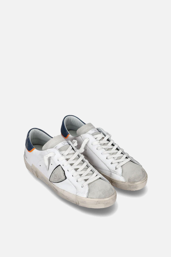 Sneaker basse Prsx uomo - bianco, blu e arancione-4