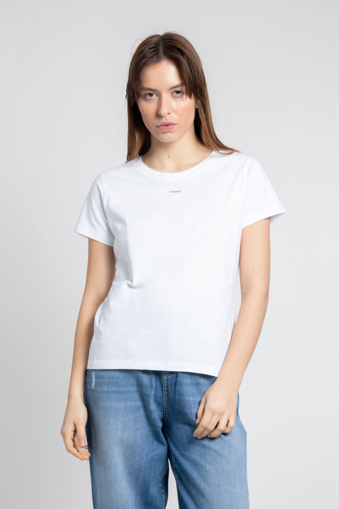 Basico t-shirt con micro logo Pinko-4