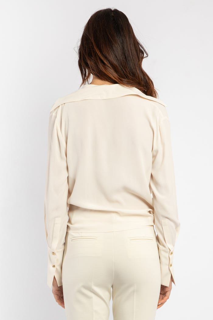 Blusa drappeggiata misto seta-5