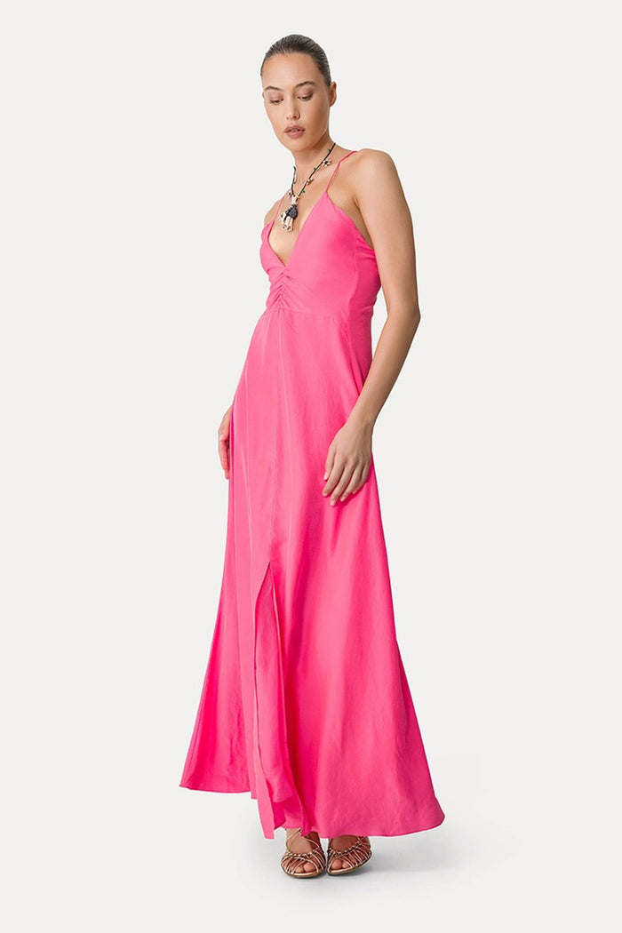 Abito slip dress in seta-4