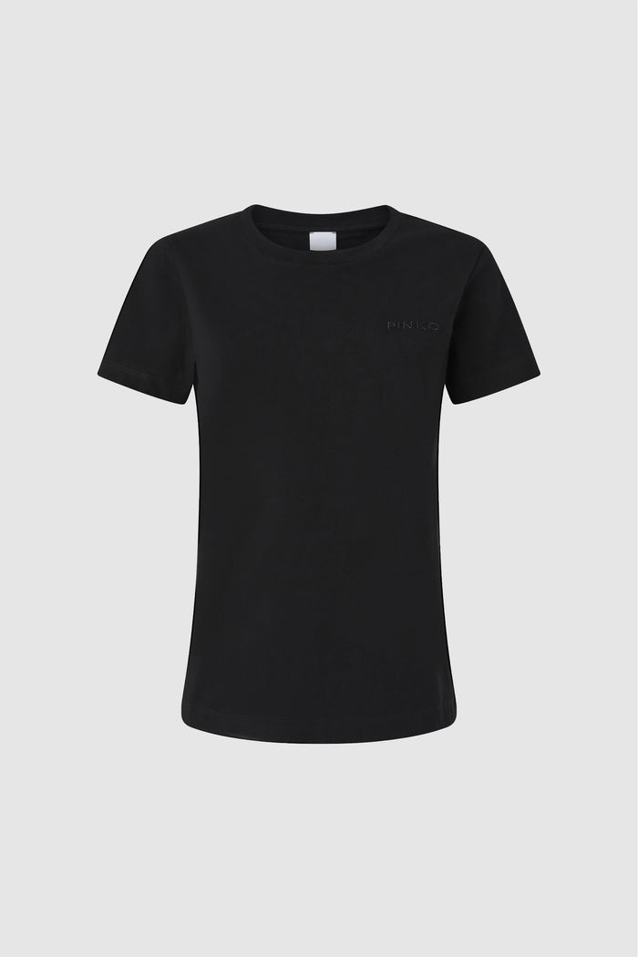 T-shirt mezze maniche ricamo logo PINKO