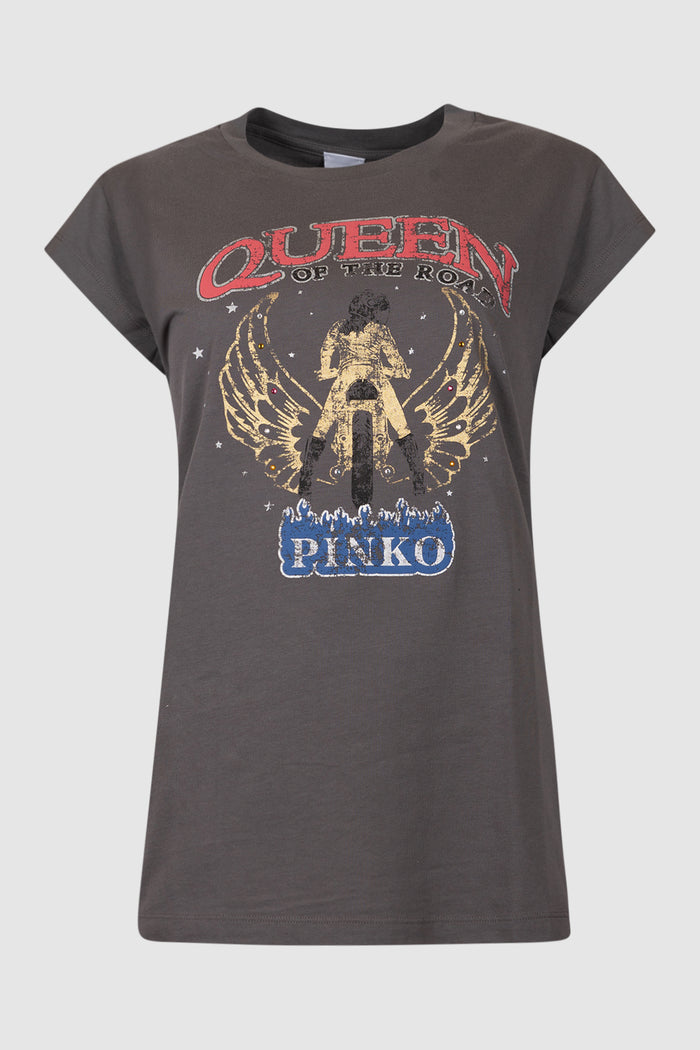 T-shirt stampa motociclista Queen of The Road-1