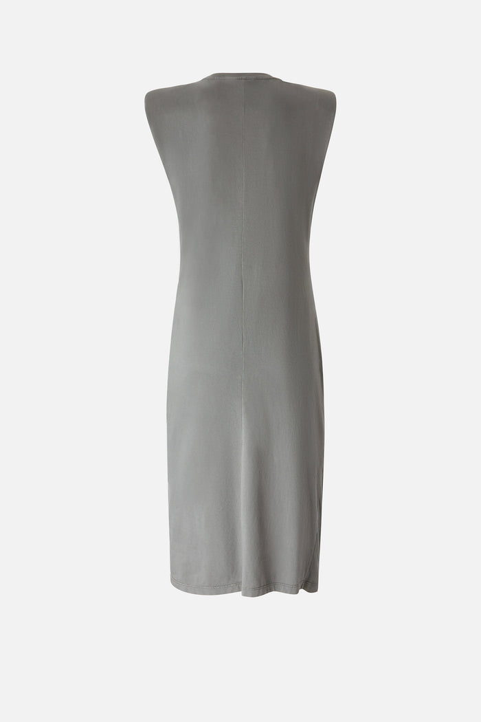 Abito midi in maglia con spalle imbottite-2