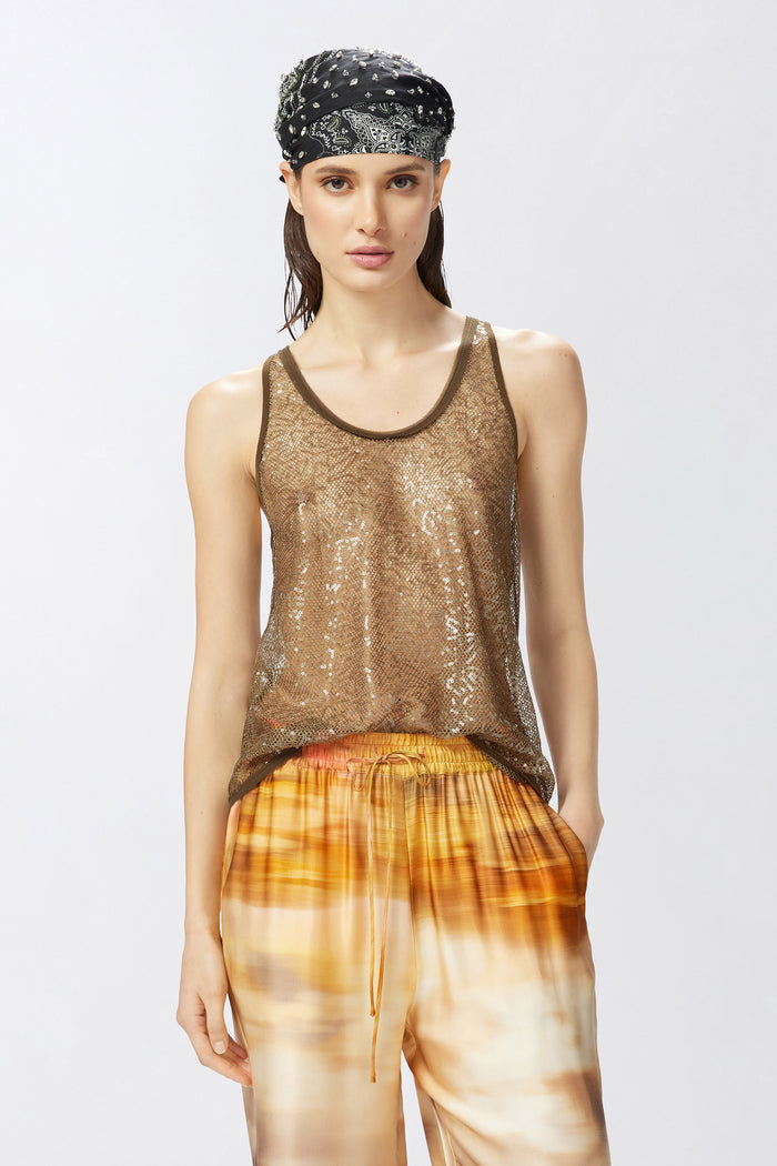 Top canottiera rete paillettes-5