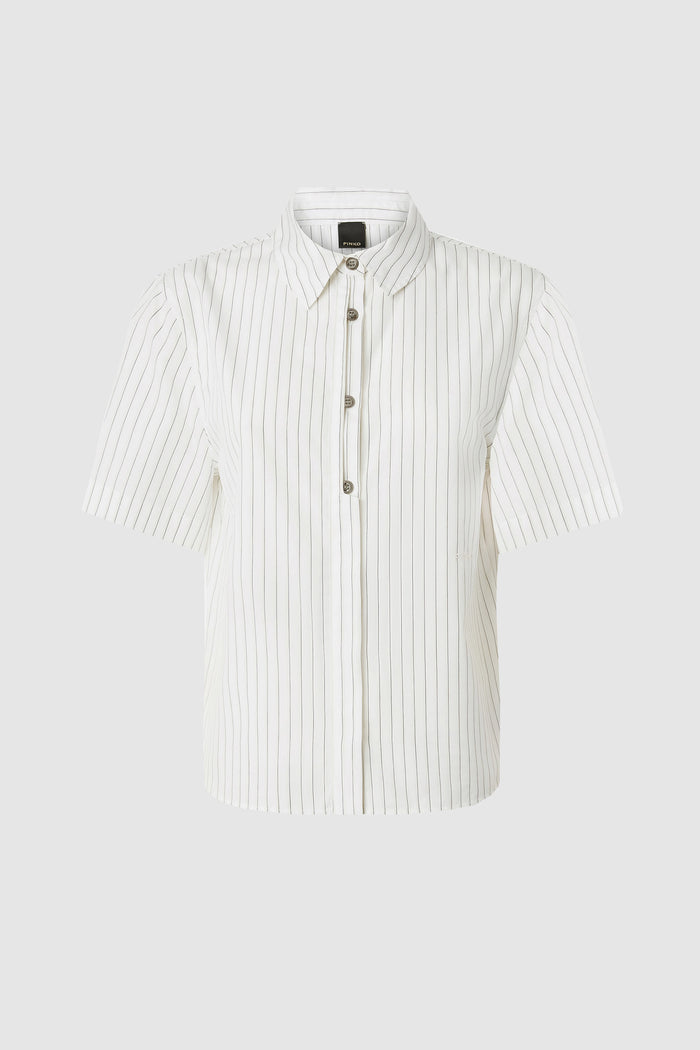 Camicia bowling in cotone a righe verticali-1