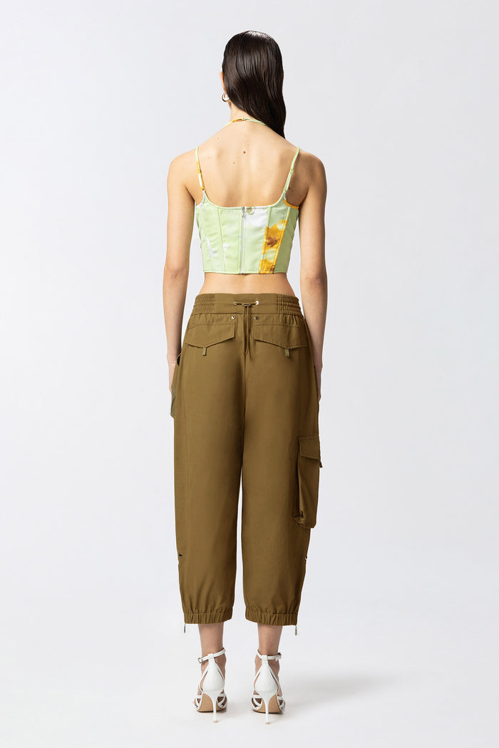 Top bustier senza maniche a fiori-4
