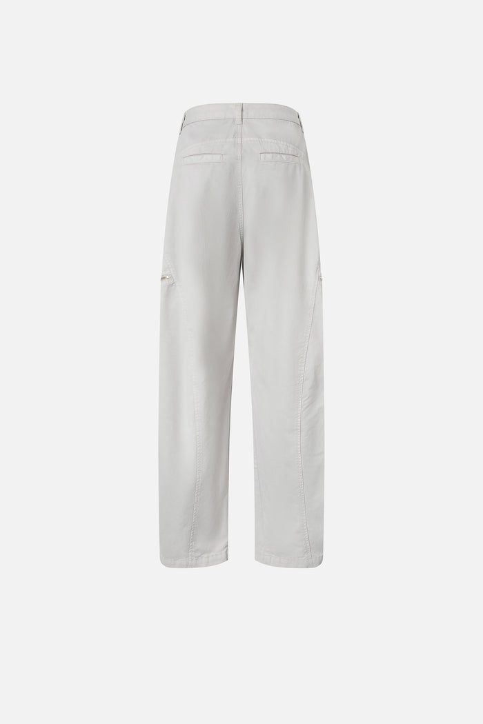 Pantaloni larghi in cotone con zip-2