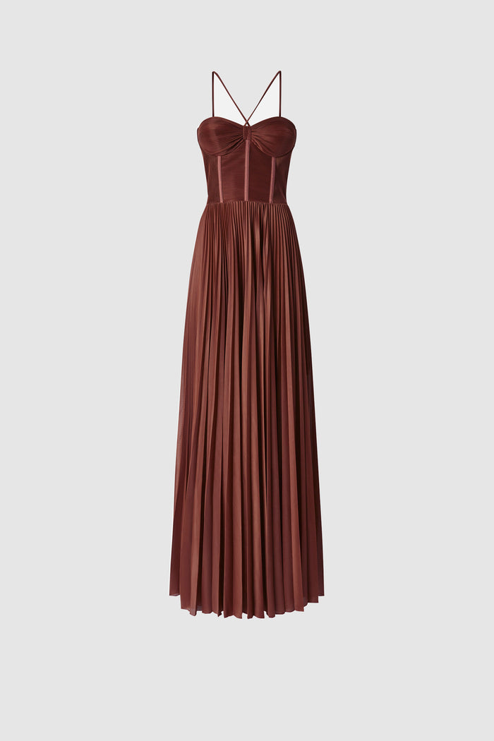 Abito bustier elegante in jersey plissè