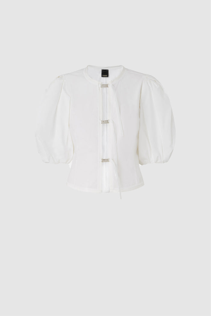 Rudi,Blusa in cotone con fibbie in metallo
