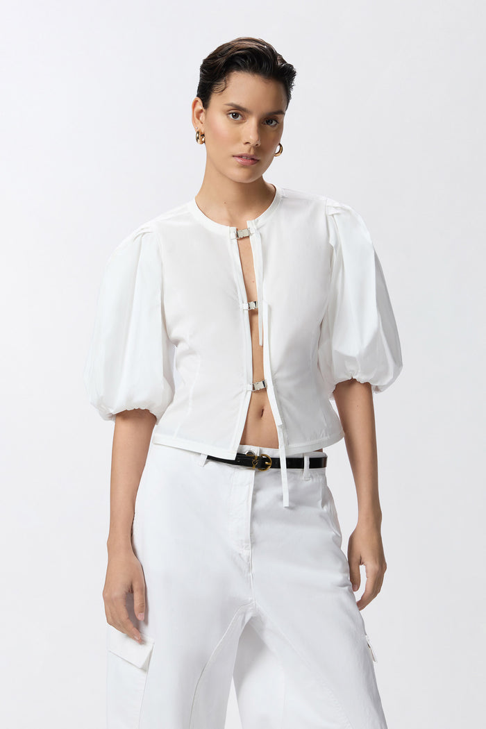 Rudi,Blusa in cotone con fibbie in metallo-5