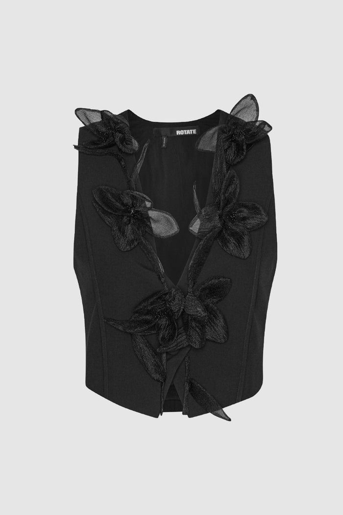 Gilet a fiori Nero