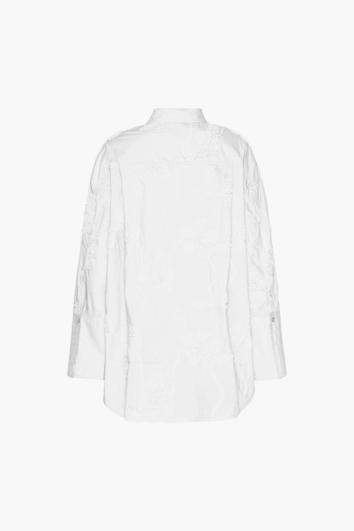 Camicia oversize a fiori, bianco brillante-2