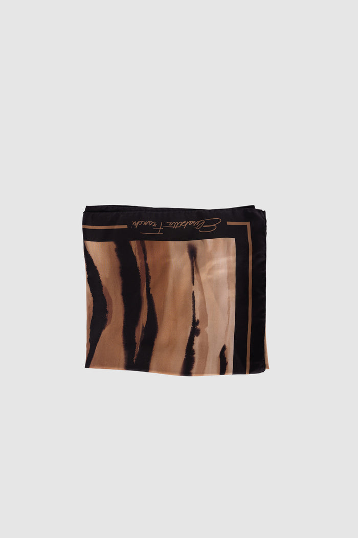 Foulard in twill di seta con stampa tigre-1