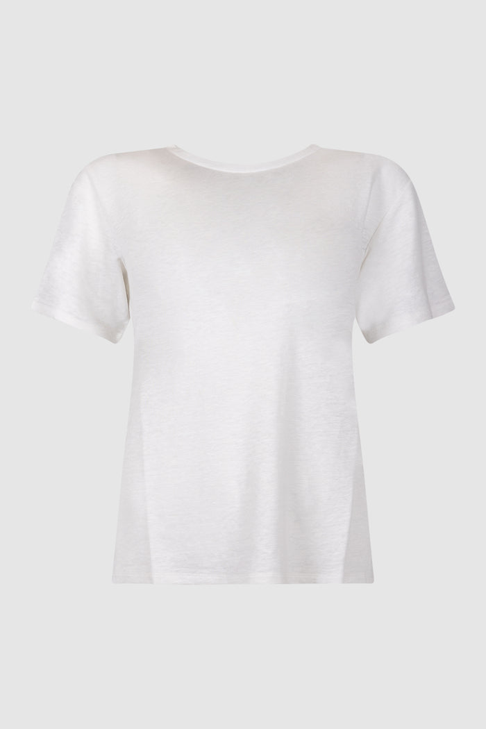 T-shirt basic in jersey di lino stretch