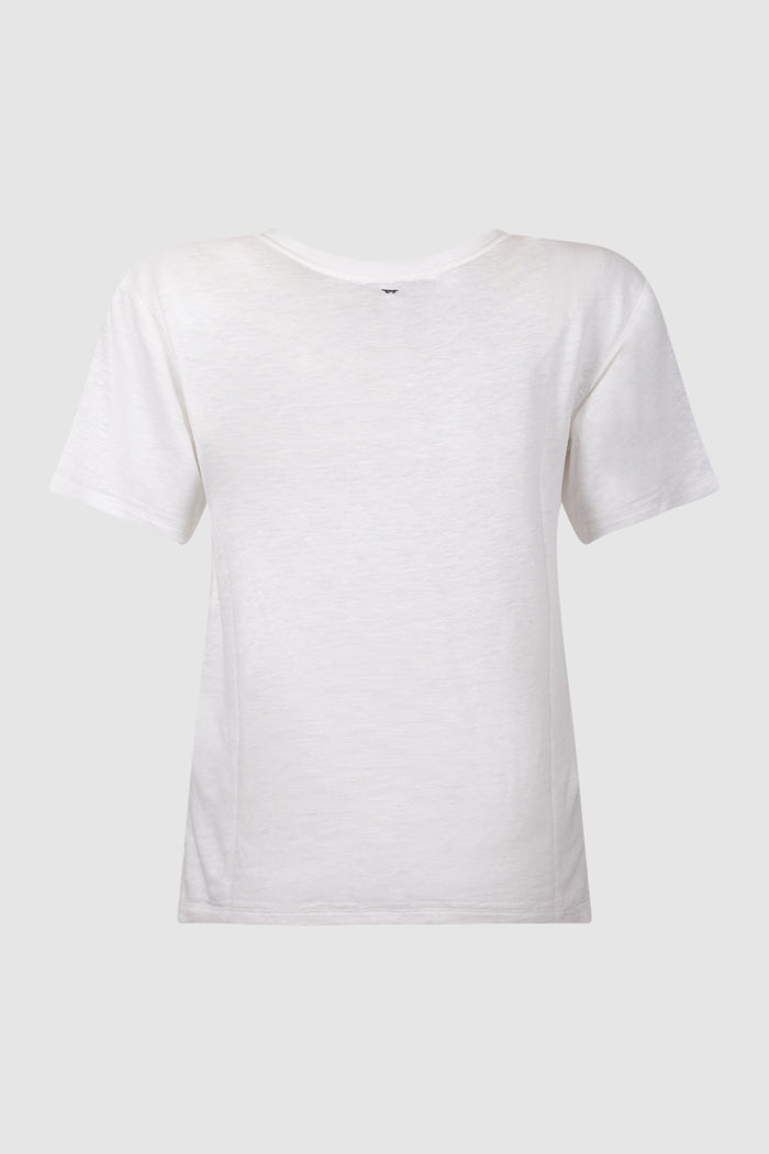 T-shirt basic in jersey di lino stretch-2