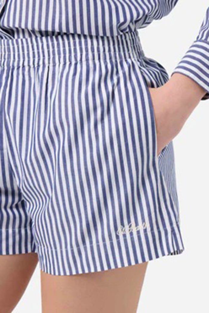 Shorts Meave in popeline a righe blu-3