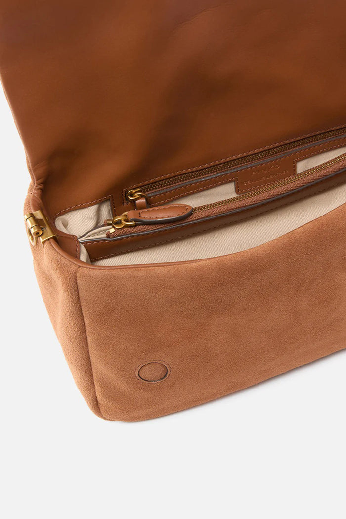 Borsa a tracolla media Love Bag Click Soft Horizontal Handle in suede-3