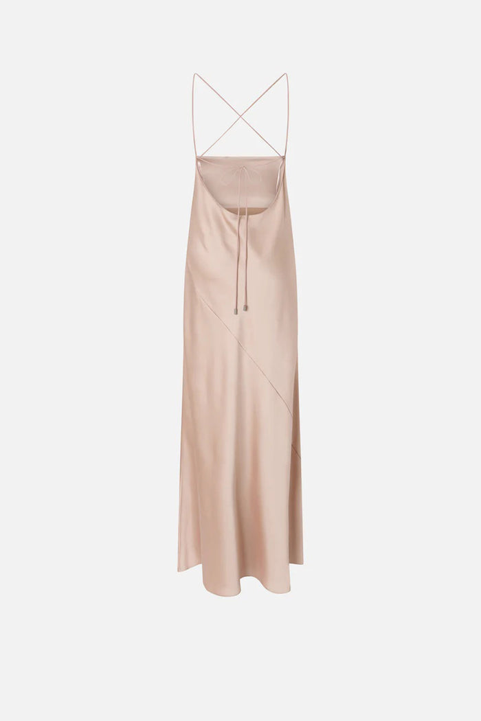 Abito slipdress lungo in satin-2