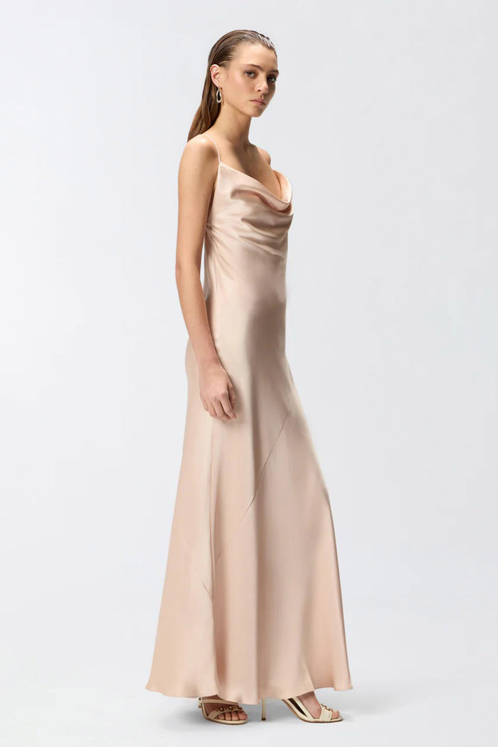 Abito slipdress lungo in satin-4