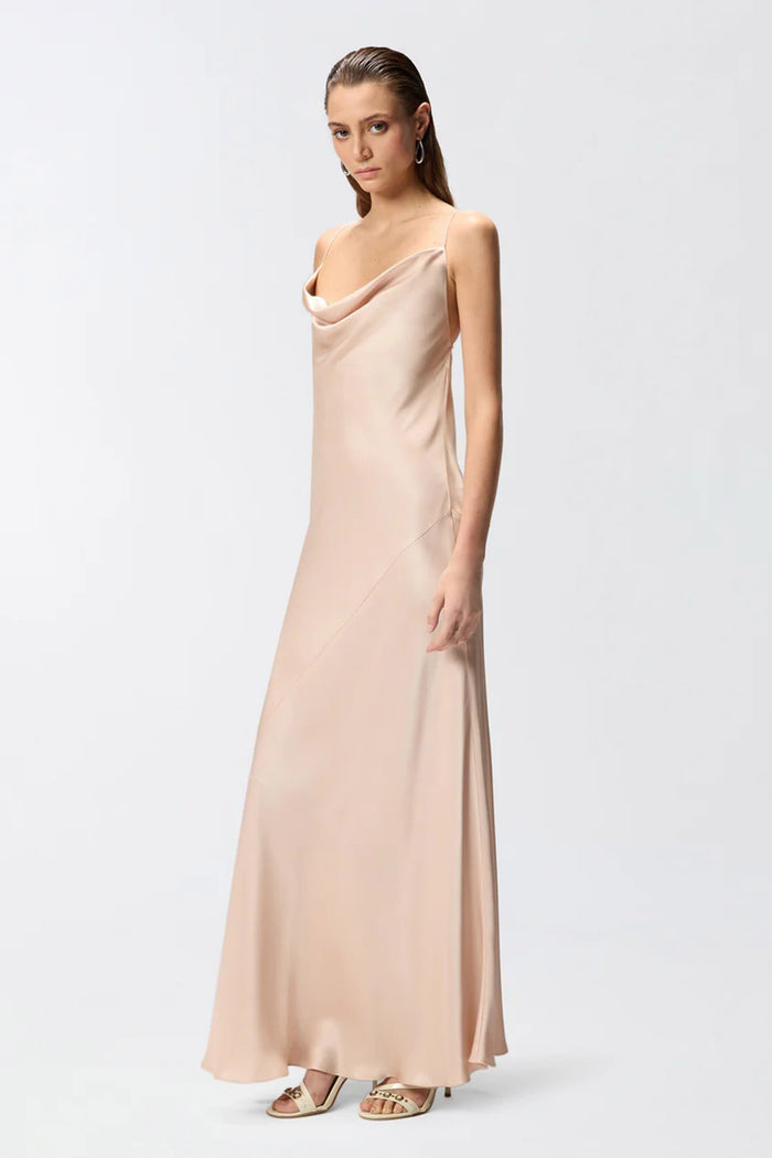 Abito slipdress lungo in satin-5