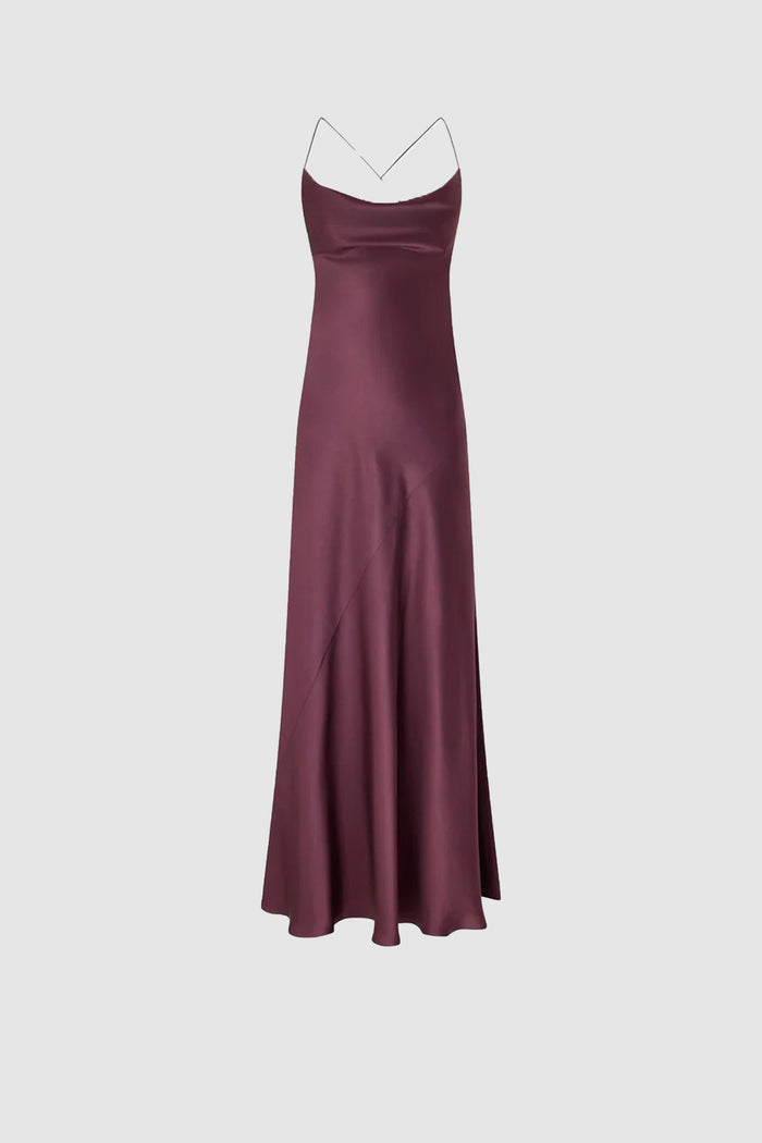 Abito slipdress lungo in satin-1